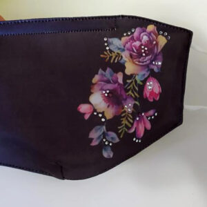 mascherina blue flower strass