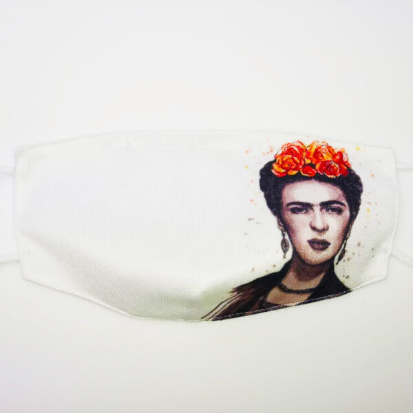 Mascherina Frida Kahlo white